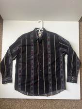 Express Rider Aztec Pearl Snap Southwestern Shirt Men  s Size XL Vintage