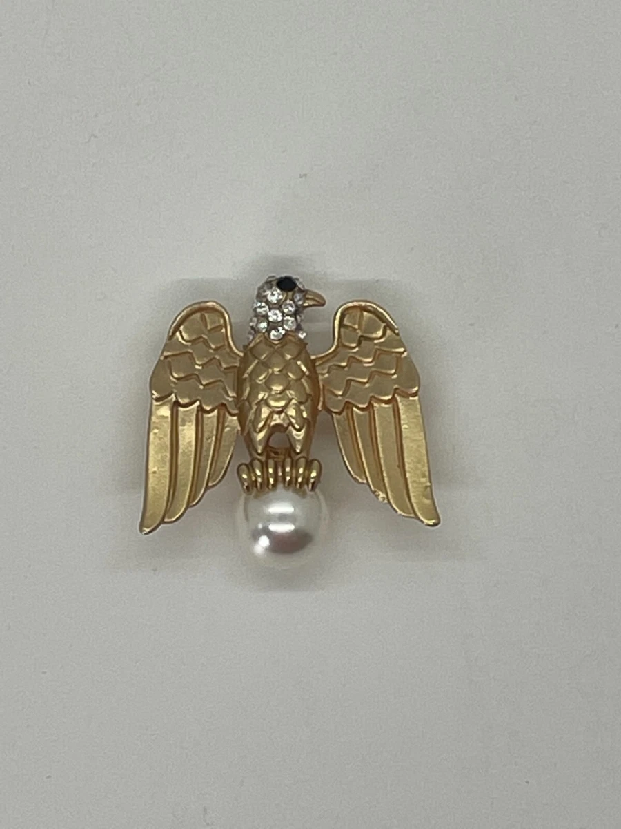 Eagle brooch with pearl deals
