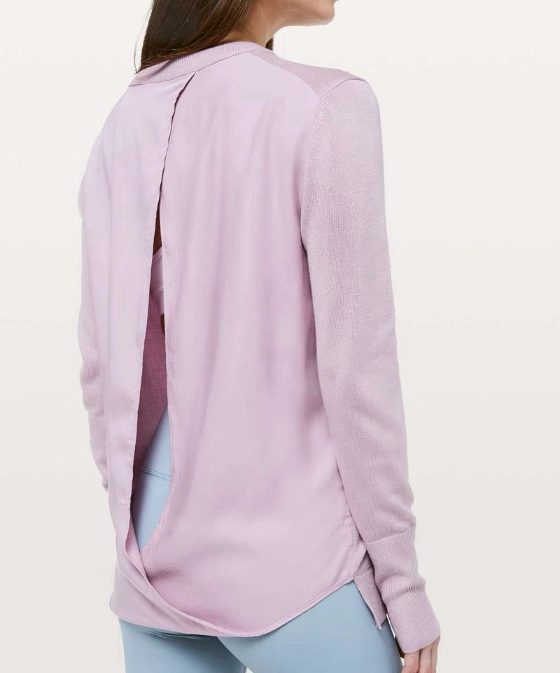 Suéter Pullover Lululemon Still At Ease Para Mujer Talla 6 Púrpura Cashlu Cachemira Foto 3 de 4