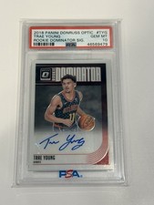 2018-19 Donruss Optic Trae Young Rookie Dominator Auto RC /50 - PSA 8 AUTO 9