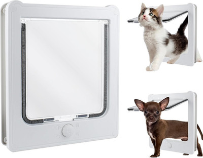 Large Cat Door for Interior Door (Outer Size 10.8''X9.25'') 4-Way Locking Cat Door
