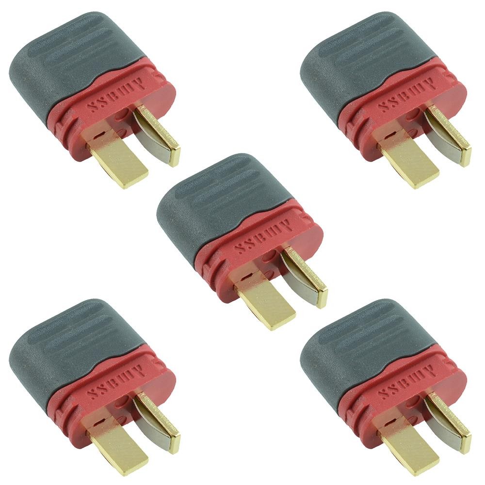 5 x Male T Plug Connector with Cap 36A Amass