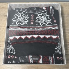 MUK LUKS Womens 3 Pc Winter Gift Set Beanie Scarf Touchscreen Gloves Fair Isle