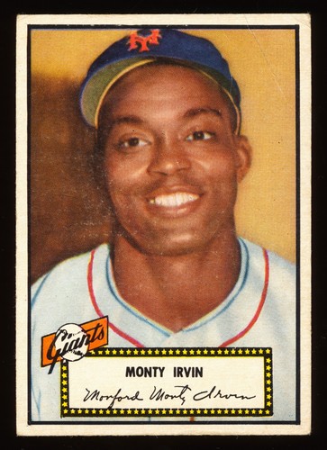 Monty Irvin [Black Back] #26 1952 Topps card