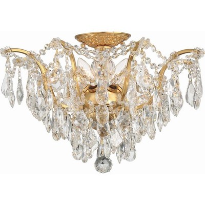 Crystorama 4457-GA-CL-SAQ Filmore Flush Mount Antique Gold