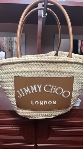 Jimmy Choo Mari Raffia Tote Bag Leather handle