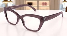 SAINT LAURENT SL M117 003 Cat Eye Recycled Acetate Brown 53mm Women's Eyeglasses