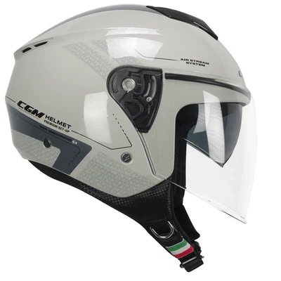 Casque Jet CGM 126G Iper City Gris Bigio Scooter ECE 22.06 Moto Urban - Photo 1/4