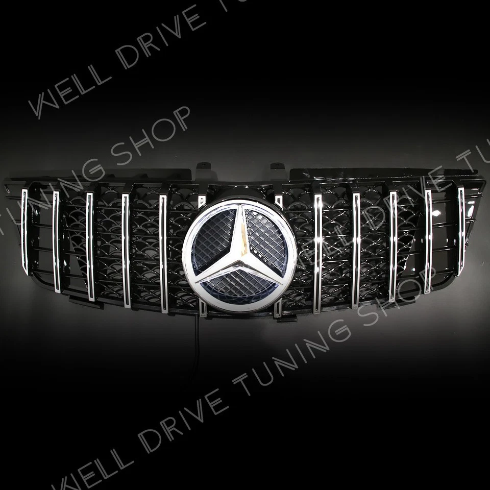 .Front Grille W/LED Emblem For Mercedes Benz W164 05-08 ML320 ML350 ML500 ML550 - Изображение 3 из 4