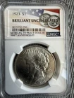 1923 US Peace Silver Dollar $1 - NGC Brilliant Uncirculated