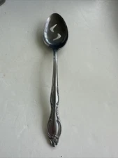 Vintage Ekco Eterna Cardiff Serving Spoon Flatware Pierced Slotted Japan 8.5”