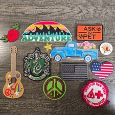 Lot of 11 Mixed Patches Iron-On and Sew-On