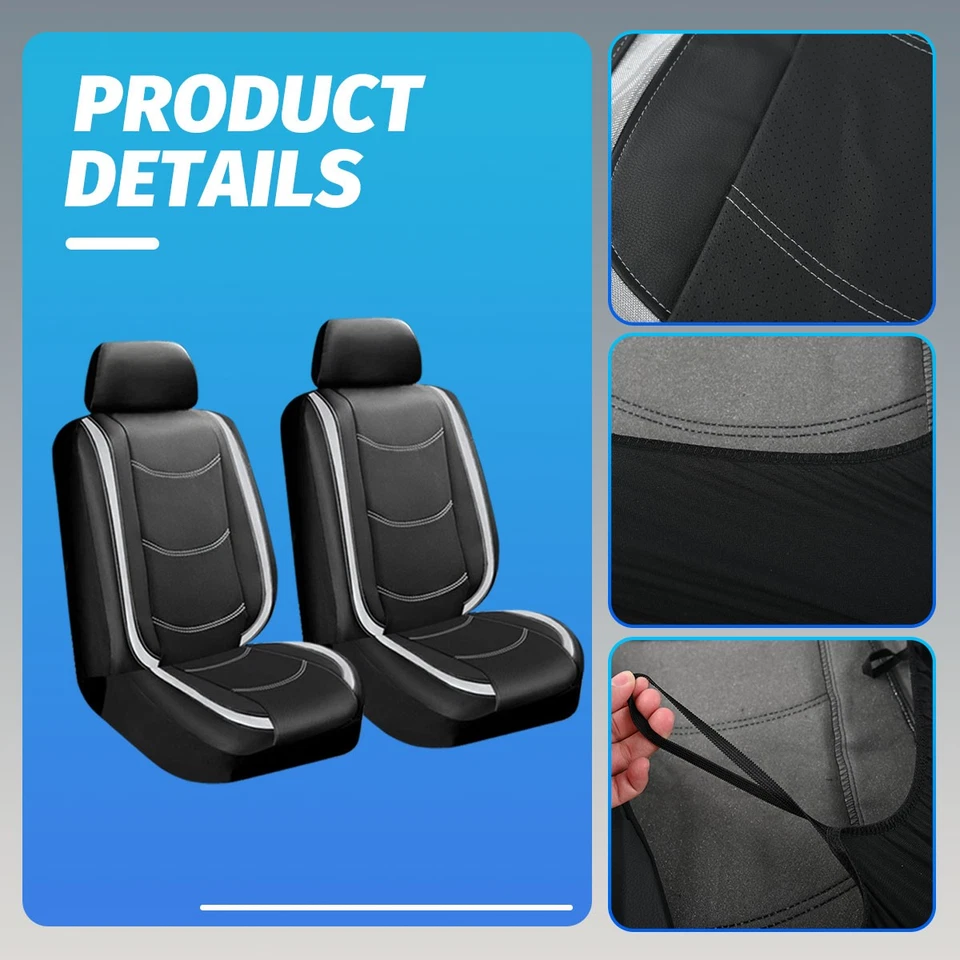 For Dodge For Ram 1500 2500 3500 Front Seat Covers 2-Seats Cushion Leather Foto 3 de 4