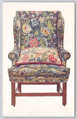 Arm-Chair Mahogany Covered in Wools Silk Embroidery Victoria and Albert Museum