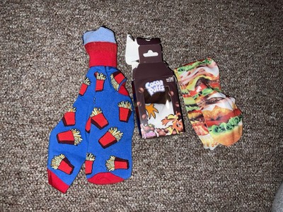 Cocoa Puffs Crew Socks Lot Size 6-12 + Cheeseburger + Fries Socks 4 Pair
