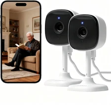 2 Pack Indoor Camera, Baby/Pet/Elderly Security Cameras, AI Motion Detection, 24