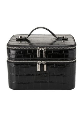 ETOILE COLLECTIVE Duo Vanity Case, Noir Croc (NEW)