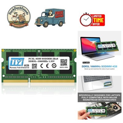 Reliable 4GB RAM SO-DIMM 1066MHz Upgrade - Low Voltage for Optimal Laptop Speed