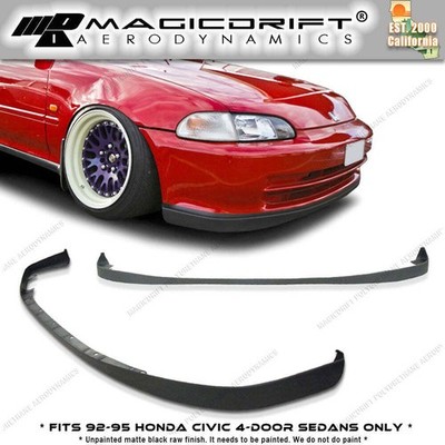 For 92 93 94 95 Honda Civic EG Sedan SIR Style Front Bumper Lip Chin Spoiler PU