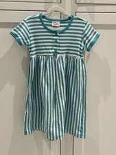 Hanna Andersson 110/5 Blue Stripe Dress Girls 100 Cotton EUC