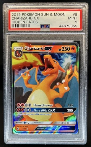 2019 Pokemon SM Hidden Fates Charizard GX #9/68 PSA 9