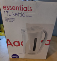 Essentials 1.7L White Cordless Electric Kettle 1850-2200W C17JKW17