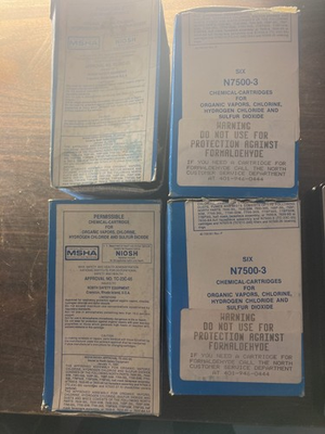 #ad #ad N7500 3 North Lot of 20pcs Organic Vapors Chlorine Hydrogen Chloride and Sulfa $100.00