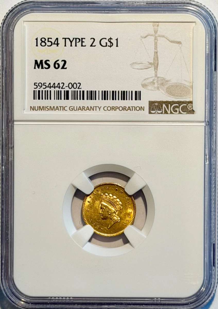 Uncirculated Philadelphia 1854 Year US Gold $1 Coins for sale | eBay