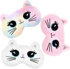 New 3pcs Kids Sleep Eye Mask Plush Blindfold Animal Cat Soft Fast Shipping