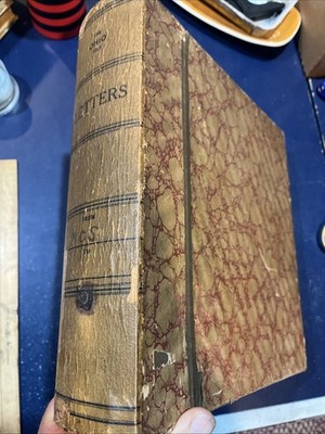 Antique Bookshelf  cardboard storage Box w. Marbled Wallpaper & Alphabet Inserts