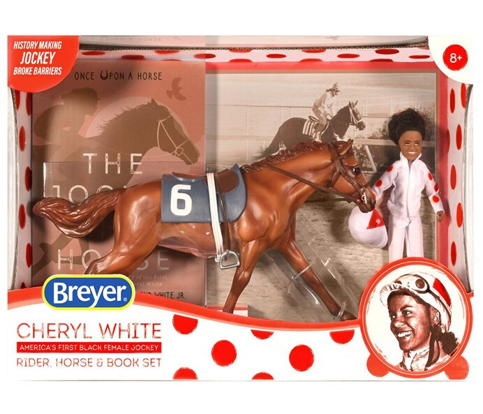 BREYER HORSE CHERYL WHITE BLACK HISTORY DOLL BOOK RACING SILKS