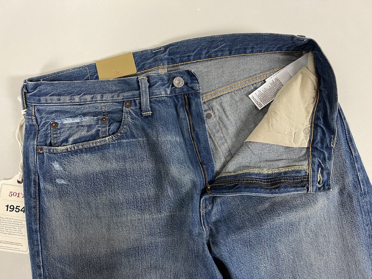LEVIS VINTAGE CLOTHING LVC 1954 501XX DIZZY LEGS BLUE 36X32 NWT