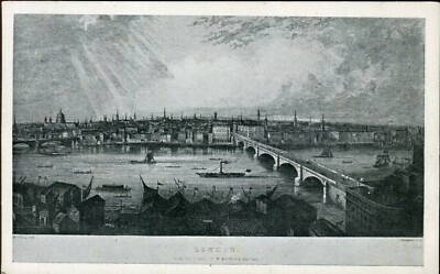 AK alter Kupferstich London Themsebrücke St Pauls Ettlinger 4623