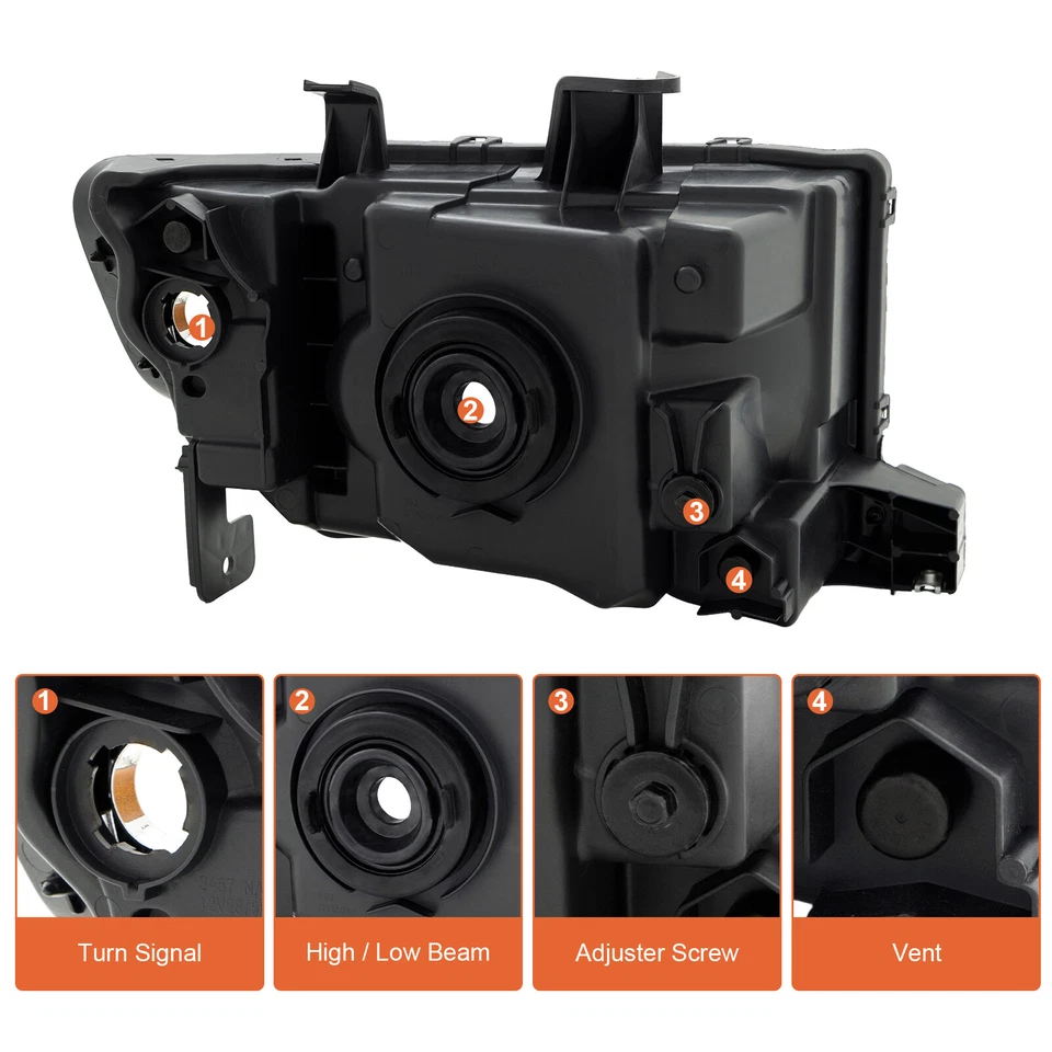 Chrome Headlight Assembly For 2006-2014 Honda Ridgeline EX LX RT RTL RTS RTX Foto 4 de 4