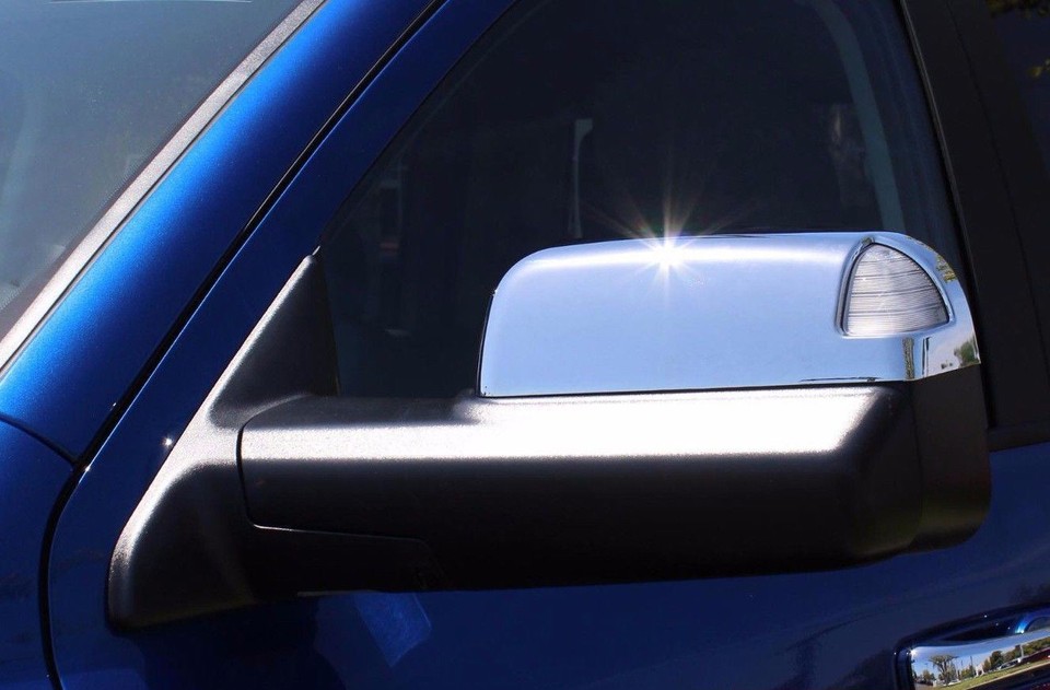Carbon Fiber Accessories For Cars EPARTS Chrome Polished ABS Side View Mirror Overlay Full Cover Trim Caps Fit For 2010-2018 Dodge Ram 1500 2500 3500 Non-Towing Mirror White Ram - Foto 7