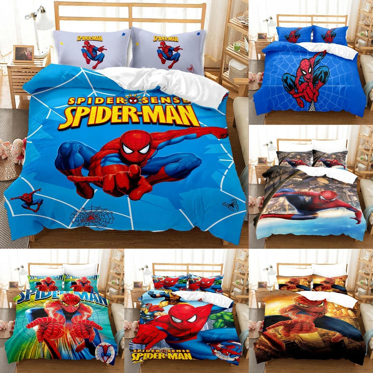 Spider Man Homecoming Bedding Set 3PCS Duvet Cover Pillowcases Comforter Covers