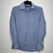 Dolce Gabbana Button Front  Shirt Casual Dress Blue Striped Made In Italy 38/15