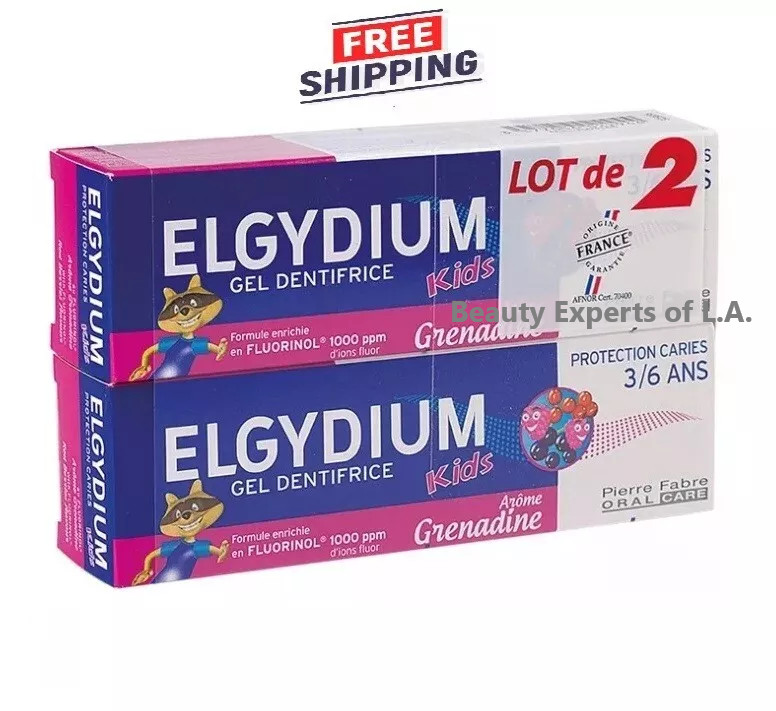 2 УПАКОВКИ гелевой зубной пасты Elgydium для детей от 3 до 6 лет, 50 мл, Срок годности 09/2026