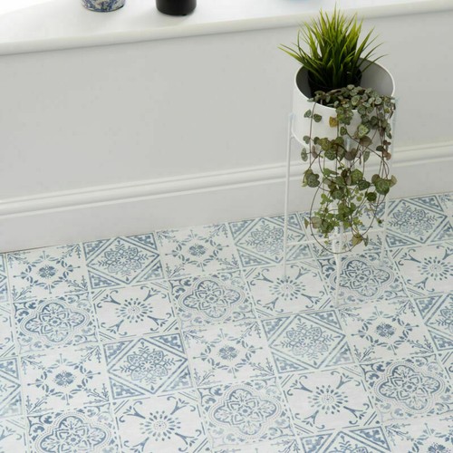 D-C-Floor Self Adhesive Vinyl Floor Tiles Vintage Blue - pack of 11 tiles (1SQM) - Picture 1 of 6