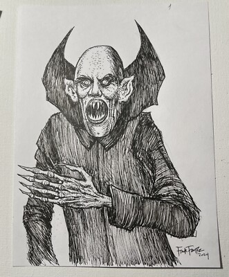 Salem s Lot Nosferatu Vampire Dracula Horror Original drawing By Frank Forte