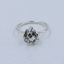 Raw Herkimer Diamond 925 Silver Ring All Sizes Available