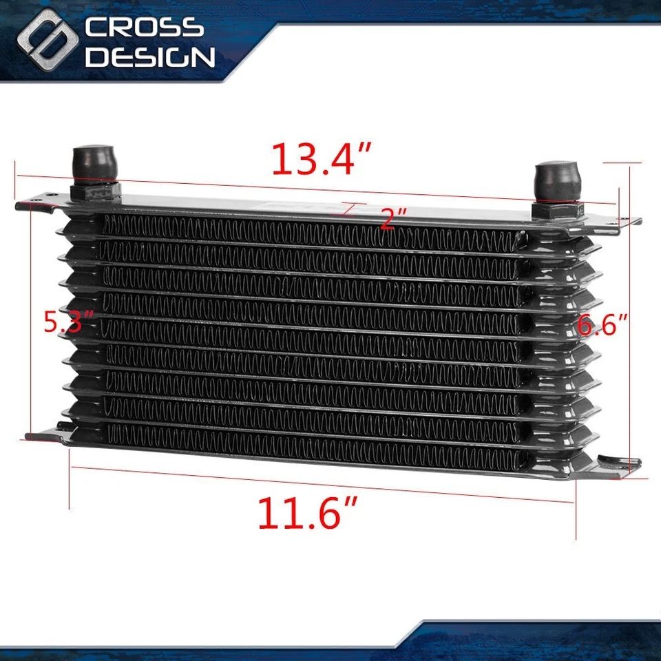 Motor AN10 de 10 filas apto para enfriador de aceite de transmisión universal + kit adaptador de filtro Foto 2 de 4