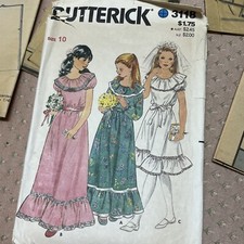 VTG. BUTTERICK 3118 GIRLS FLOWER GIRL DRESS IN TWO LENGTHS PATTERN-UNCUT-SIZE 7