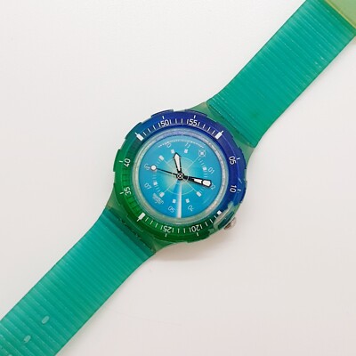 swatch スウォッチ 腕時計 SCUBA200/LACQUERWEAR   90s/1996年/ヴィンテージ品   クリア×エメラルドグリーン ユニセックス / 240001201704 swatch - swatch スウォッチ 腕時計 SCUBA200/LACQUERWEAR 90s/1996年
