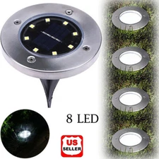 1/4/8PK 8 LED Solar Power Buried Light Under Ground Lamp Outdoor Way Garden Deck
