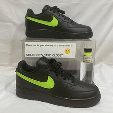 Nike Air Force 1 Low Black Grrinch Green Custom Painted Swoosh SC- 37B