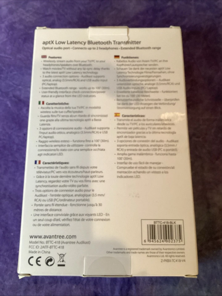 AVANTREE AUDIKAST BLUETOOTH  TRANSMITTER - NEW IN BOX - Image 2 of 4