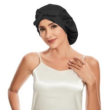 Momme 100 Mulberry Silk Bonnet for Women, Silk Sleep Cap for Hair Care, S...
