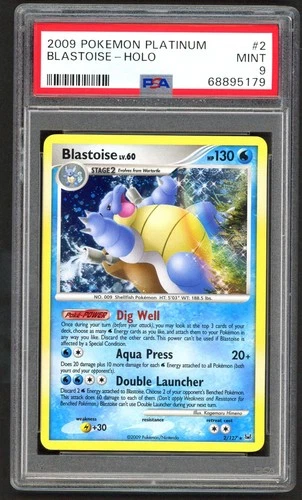 Pokemon Cards - PSA 9 Blastoise 2/127 - Platinum Holo - MINT - PSA9