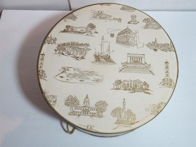 Vtg Hochschild Kohn Baltimore Store Hat Box & Linda Original  Vintage White Floral Wedding Hat with Original Hochschild Kohn Hat Box main image 0